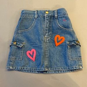 Denim skirt with hearts size 5